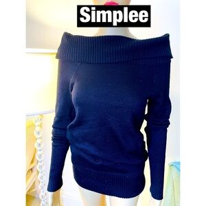 Simplee, Black Oval or Cowl‎ Neck Sweater Sz Sm